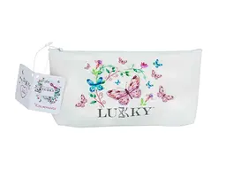 Косметичка LUKKY на блискавці, матова біла, 20х10см T18079