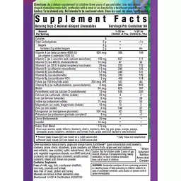 Мультивітаміни для дітей Bluebonnet Nutrition Rainforest Animalz смак фруктів 180 жув. таб. - мініатюра 2