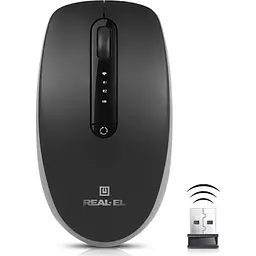 Комп'ютерна мишка Real-El RM-455W Wireless/Bluetooth Black/Gray (EL123200047) - мініатюра 3