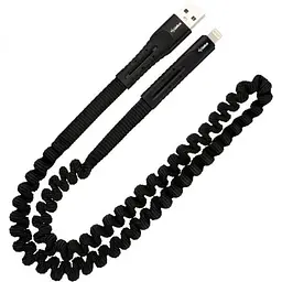 USB кабель Gelius Pro Spring Cable Lightning 1.2m 2.4 А GP-UC101 Black - мініатюра 6