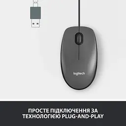 Мишка Logitech M100 USB Black (910-006652) - мініатюра 3