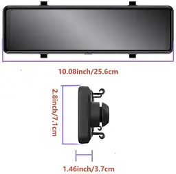 Дзеркало відеореєстратор DVR C109 10.26" 2k (2 камери) Wi-Fi Bluetooth AUX Android Auto CarPlay - мініатюра 3