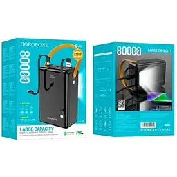 Зовнішній акумулятор Borofone BJ32 Terra fully compatible 80000mAh 22.5W чорний 6941991100062 - мініатюра 2