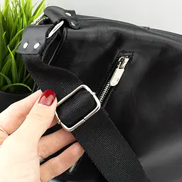 Сумка чоловіча шкіряна Handycover S236 чорна з 4 відділеннями на блискавці - мініатюра 6