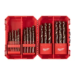 Набір свердел по металу кобальтових HSS-Co PACKOUT MILWAUKEE, DIN338, (діаметри 1/1,5/2/2,5/3/3,5/ 4/4,5/5/5,5/6/6,5/ 7/7,5/8/8,