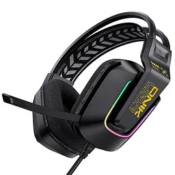 Навушники ігрові Onikuma wired gaming headphones X13 2 види підключення 3.5mm + USB з підсвічуванням RGB чорні