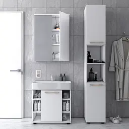 Комплект для ванної кімнати Doros Міра Білий ДСП 84х33х183.5 (41510133) - мініатюра 7