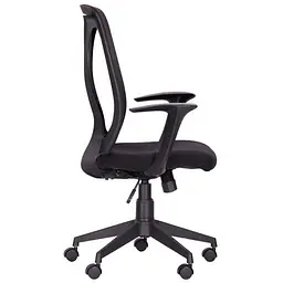 Офісне крісло для персоналу Art Metal Furniture Nickel Black сидіння Сідней-07/спинка Сітка SL-00 чорна (297089) - мініатюра 3