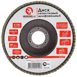 Диск шліфувальний пелюстковий Intertool 125 мм Р100 BT-0210