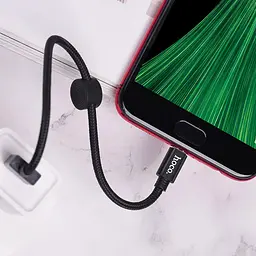 Кабель із посиленим обплетенням HOCO X35 microUSB зарядний 25 см короткий шнур - мініатюра 4