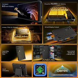 Планшет Oukitel RT 11 5G 8” HD+ / 8GB/128GB / T8100 / 10000mAh / 16+8Мп / IP69K / LTE Black - мініатюра 6