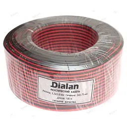 Акустичний кабель Dialan CCA 2x0.75 мм ПВХ 100 м червоно-чорний