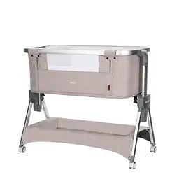 Дитяче ліжечко Carrello Aria CRL16402 Cream Beige приставне з люлькою кошиком 4 колеса метал каркас