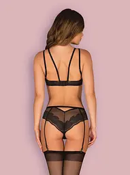 Комплект білизни Obsessive Allastia L/XL чорний - мініатюра 4