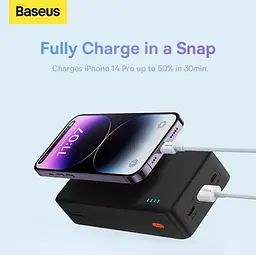 Портативна батарея Baseus Airpow 30000mAh 20W PD/3.0 QC/3.0 Black - мініатюра 2
