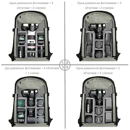 Рюкзак для фотоапарата Puluz PU5015B 31х45х15 см Чорний (IBF084B) - мініатюра 6