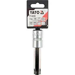 Головка торцева Yato квадрат 1/2" TORX подовжена Т70 L= 100 мм (YT-04329) - мініатюра 3