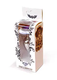 Металева анальна пробка з кристалом Boss Jewellery 7 см (фіолетова) - мініатюра 7
