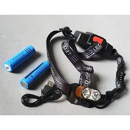 Налобний ліхтар Head Lamp LED HL-2128 акумуляторний для риболовлі 18650 - мініатюра 3