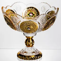 Ваза для фруктів скляна Gold Glass 22 см Yongkang HP-34-140