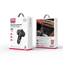 ФМ-модулятор XO BCC08 MP3 5V/3.1A Car Charger with Ambient Light Чорний - мініатюра 2