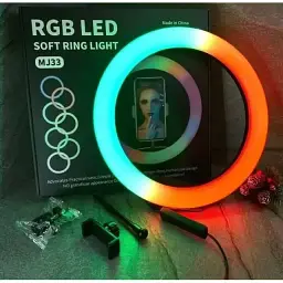 Кільцева лампа RGB MJ33 з тримачем для телефону - мініатюра 4