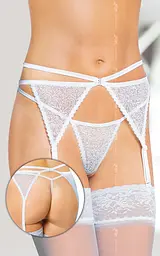 Пояс для панчох з трусиками Softline Garterbelt 3318, M/L (білий)