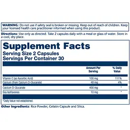 Кальцій D-глюкарат Solaray Calcium D-Glucarate 400 мг 60 капсул - мініатюра 2