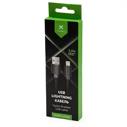 Дата кабель USB 2.0 AM to Lightning 1m LED black Vinga (VCPDCLLED1BK) - мініатюра 4