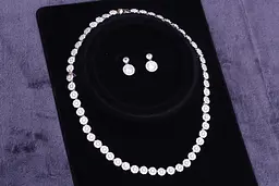 Комплект Кольє і сережки Xuping Jewelry Анабель сріблястий - мініатюра 3