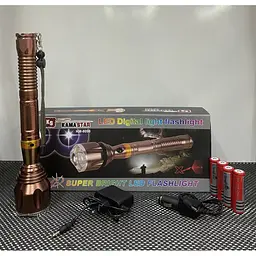 Ліхтарик ручний на батарейках та акумуляторі бронзовий Kama Star 1000 Lm