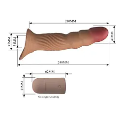 Насадка на пеніс Pretty Love Penis Sleeve Extender 24 см (тілесний) - мініатюра 13