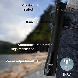 Ліхтарик світлодіодний Brille тактичний Electraline Lumina 10W 800LM IPX7, 58045 - мініатюра 3