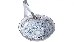 Умивальник Rea Arte 40,5x40,5 blue (REA-U0267), Глянцева