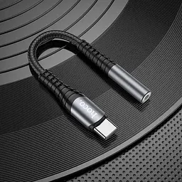 Перехідник Hoco Type-C Digital 3.5 Audio converter DAC LS33 0.12 м чорно сірий - мініатюра 3