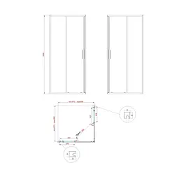 Душова кабіна без піддону Koer Sr SC10-90x90x195-TR-07 прозоре скло Easy Clean 6мм, графіт KR5944, Графит, прозорий, графіт - мініатюра 12