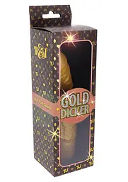 Вібратор Get Real Gold Dicker Stim 22 см (золотий) - мініатюра 19
