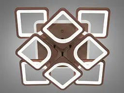 Люстра стельова LED Diasha S8060/4+4CF, 130W, 3200K-6500K, коричневий метал, сучасний стиль для вітальні - мініатюра 3