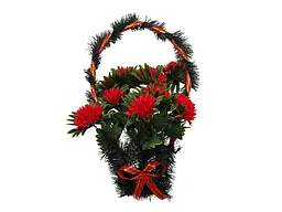 Корзина з квітами MEMORI №4 "Хризантема" 50х30см червоний