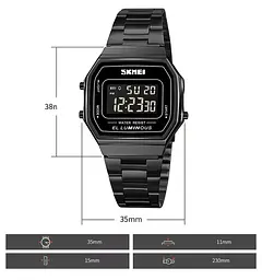 Наручний годинник чоловічий Skmei 1647 Black, 1647BK (17165) - мініатюра 7