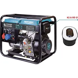 Генератор Синхронний KonnerSohnen KS 6100HDE, 5.5KW, дизель, 230V / 5000 Вт / Дизель (KS6100HDE) - мініатюра 10