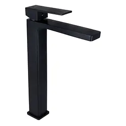 Змішувач для умивальника Qtap Gemini високий QTGEM269BLM45678 Black matt Чорний матовий