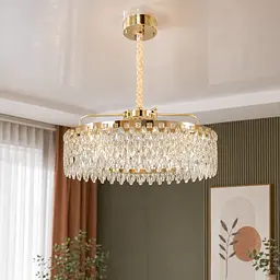 Кругла кришталева люстра 582-600GD Artlight із золотим корпусом та LED світлом