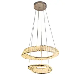 Люстра стельова LED Levistella 799L8801 (500+350) CH, 68W, сучасний стиль, хромований метал - мініатюра 2