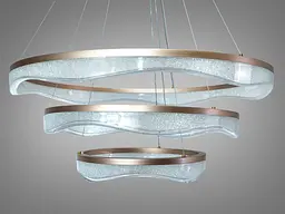 Підвісна LED-люстра Diasha MD86672/800+600+400CG для вітальні, зали та сходів, пульт, 122 W, 78 см, 14-20m2 - мініатюра 4