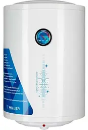 Водонагрівач Willer EV50DR Optima, білий, 1500W, 50л, вертикальний, сухий ТЕН, 2 ТЕНА, механічне керування, зовнішній