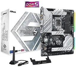 Материнська плата AsRock Z690 Steel Legend WiFi 6E/D5 Z690 Steel Legend WiFi 6E/D5) (Socket 1700, Intel Z690, ATX) Б/в - мініатюра 7