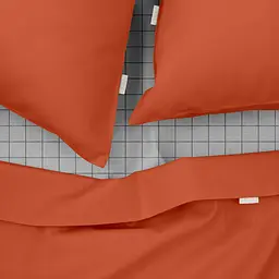 Комплект постільної білизни Cosas двоспальний RUST 180 x 220 см (Ranfors103_Orange_CellAshgrey_180) - мініатюра 3