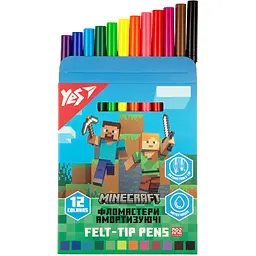 Набір фломастерів Yes Minecraft амортизуючих 12 шт. (650582) - мініатюра 2