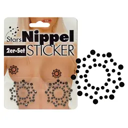 Прикраса для сосків Cottelli Collection Nipple Stickers Star, 2 шт (чорний) - мініатюра 5
